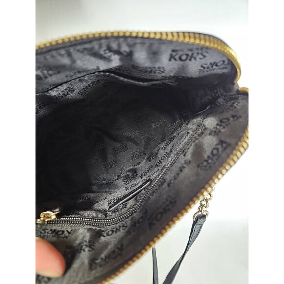 Michael Kors Cindy Dome Small Leather Crossbody Purse Black - Picture 5 of 6